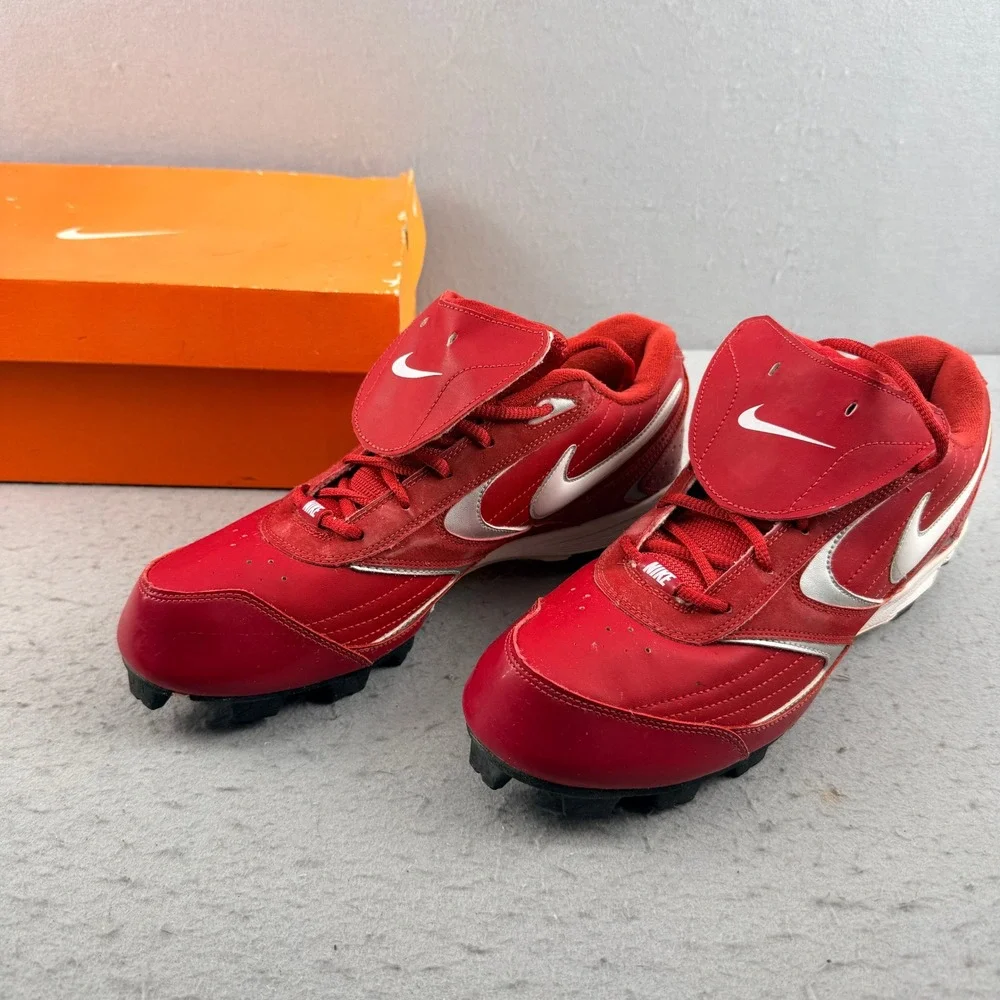 Vintage 2008 Nike Keystone Low Baseball Cleats Men's 11 Red White 317087-611